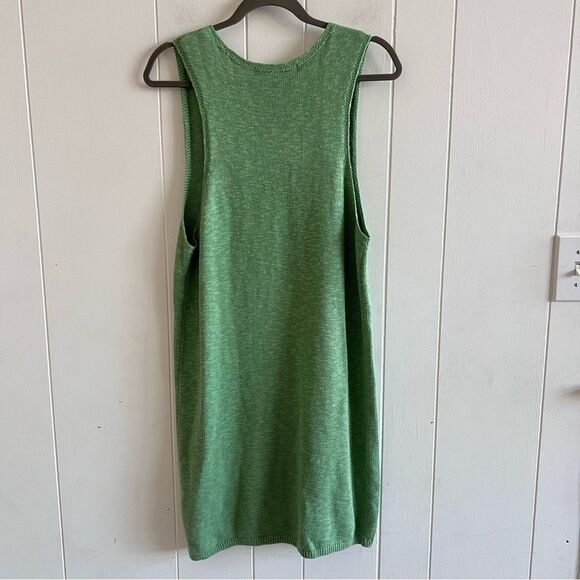 Free People Beach Sleeveless Green Linen Blend Mini Sweater Dress - Picture 7 of 10